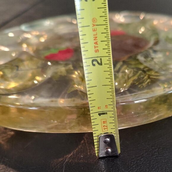 Vintage Deviled Egg Lucite Acrylic Pressed Flowers - Picture 4 of 5